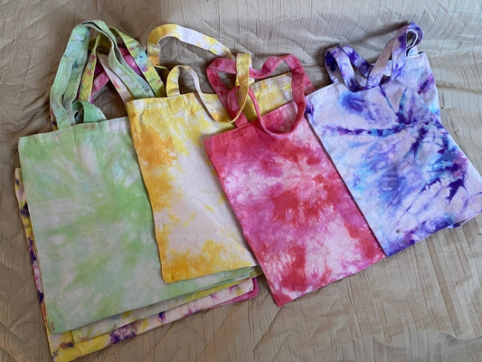 Tie-dyed tote bag